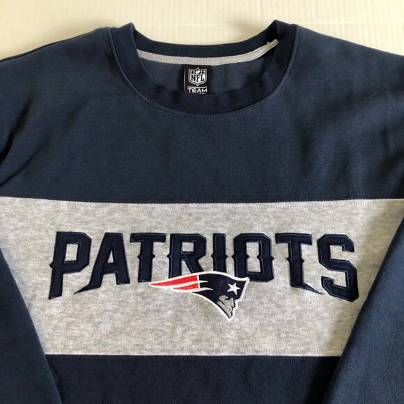 New England Patriots Crewneck NFL Team Apparel Sweatshirt - Size XL - Blue/Grey - Picture 9 of 13